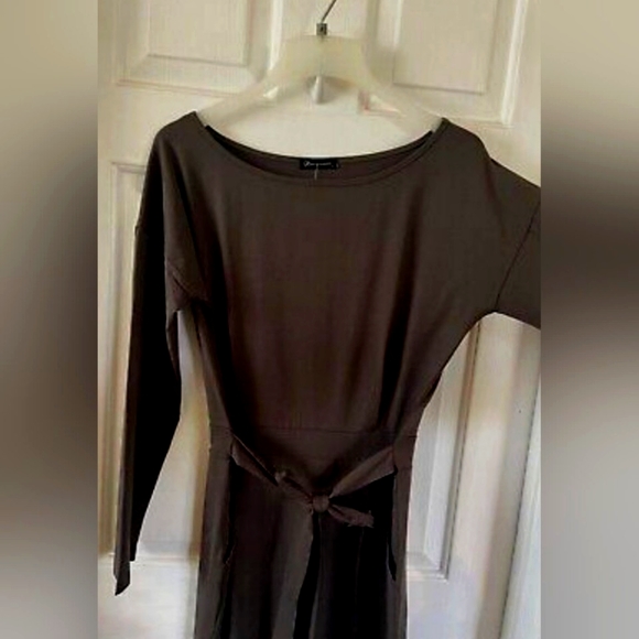 Pretty Garden Women's Long Sleeve Tie Front Dress, medium size. - Picture 2 of 5